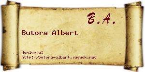 Butora Albert névjegykártya