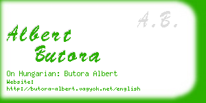 albert butora business card